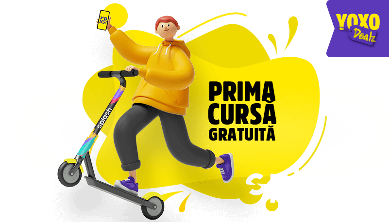 Activează-ți un abonament YOXO până pe 30 septembrie 2022 și ai o plimbare gratis de 20 minute cu trotinetele electrice Splash.